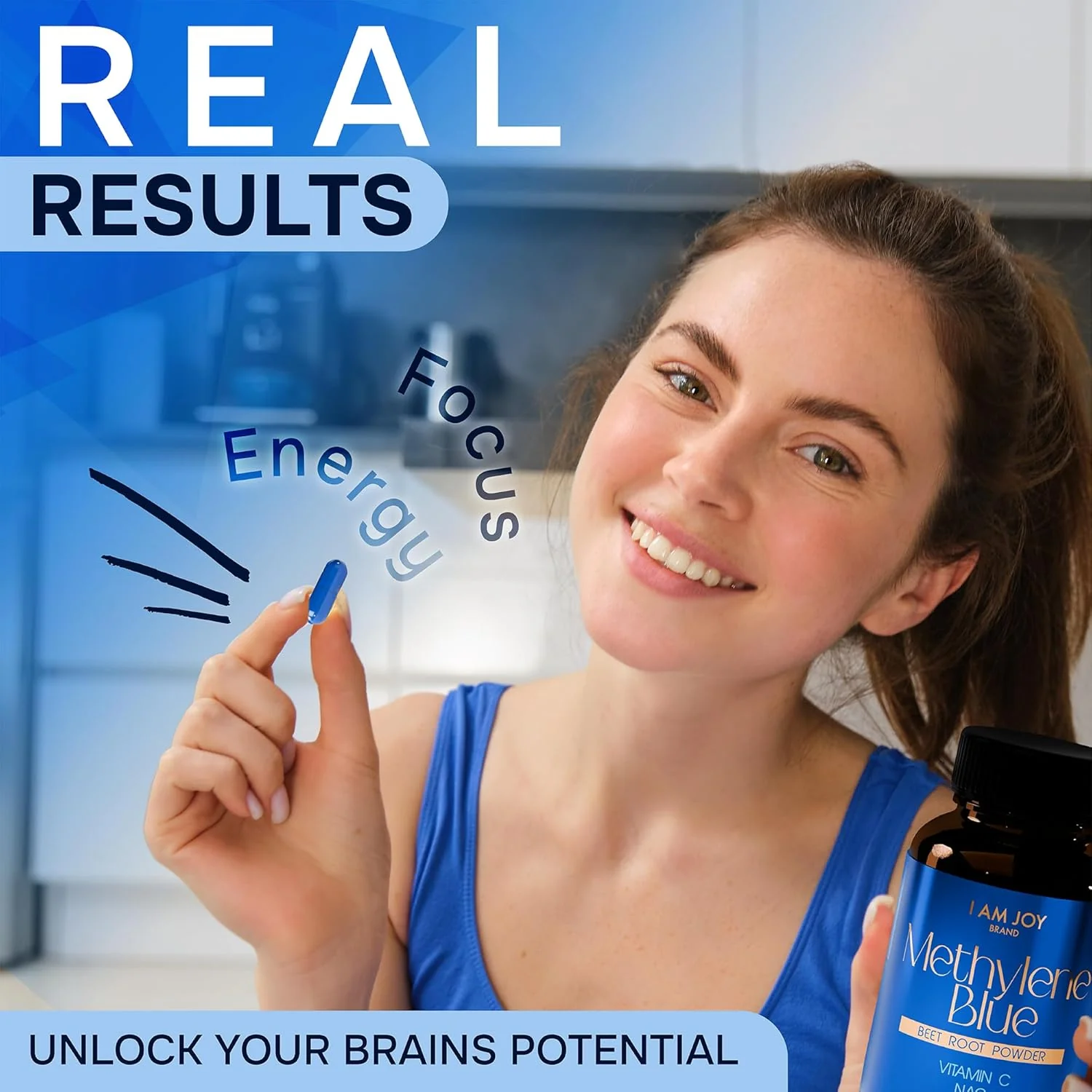 Blue Methylene Capsules with NAC, Vitamin C, Beet Root Powder - Image 6